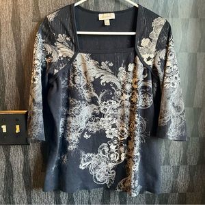 Y2k Box neck shirt dress barn 1x- XL ok too vintage 90s- 2000’s